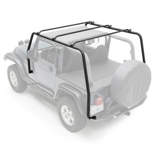 Barre de toit JEEP WRANGLER 2 PORTES 1996-2007 acier noir 150kgs