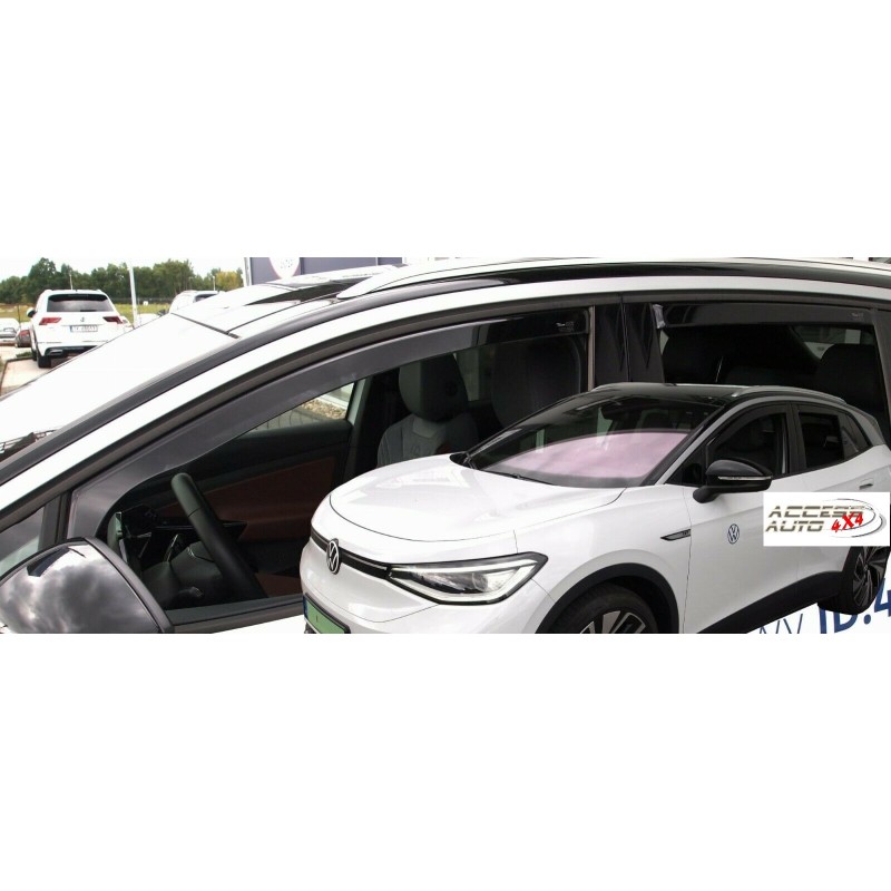 Lot De 4 Déflecteurs D'Air Pour Volkswagen Touareg 2018-2026 - Teintés Fumée, Acrylique, Protection Pluie Et Soleil