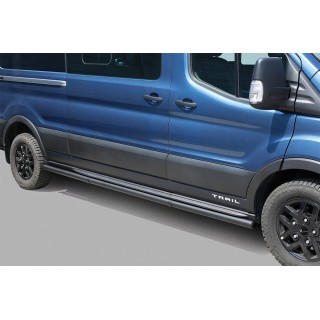 marche pieds FORD TRANSIT TRAIL L3 2020-AUJOURD'HUI INOX NOIR tubulaire 63mm