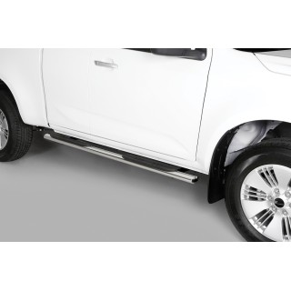 Marche pieds-ISUZU-D-MAX-CREW CABINE-2021-AUJOURD'HUI Inox Ovale