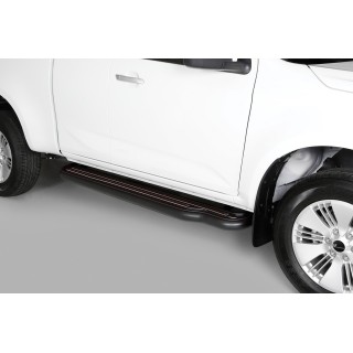 Marche pieds-ISUZU-D-MAX-CREW CABINE-2021-AUJOURD'HUI Inox NOIR PLAT