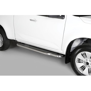 Marche pieds-ISUZU-D-MAX-CREW CABINE-2021-AUJOURD'HUI Inox PLAT