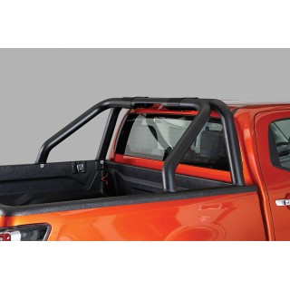 ROLL BAR ISUZU D-MAX 2021-AUJOURD'HUI INOX NOIR DOUBLE BARRES 76mm