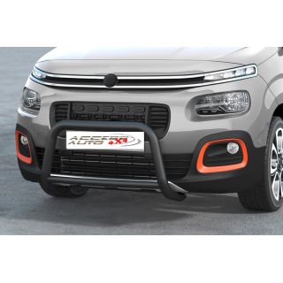 PARE BUFFLE OPEL COMBO 2019-AUJOURD'HUI- HOMOLOGUE INOX NOIR- BARRE DE RENFORT