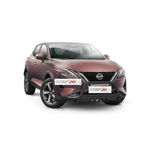 PARE BUFFLE NISSAN QASHQAI 2021-AUJOURD'HUI HOMOLOGUE INOX NOIR PLAQUE