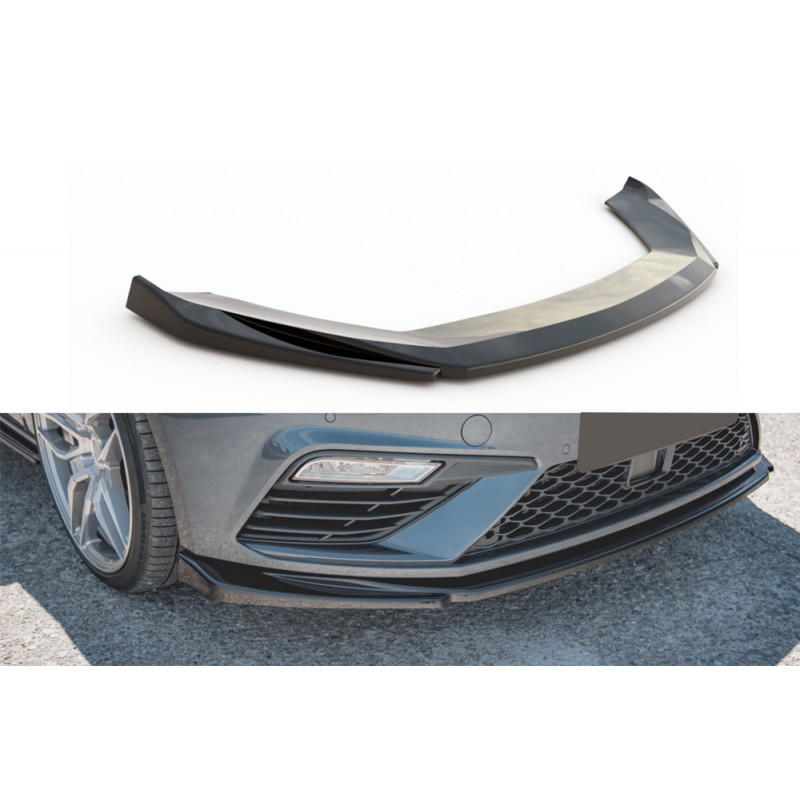 Spoiler avant sur mesure pour Seat Leon 5F SC/5-portes/ST 2013-2017 excl.  FR/Cupra (ABS noir luisant) AutoStyle - #1 in auto-accessoires