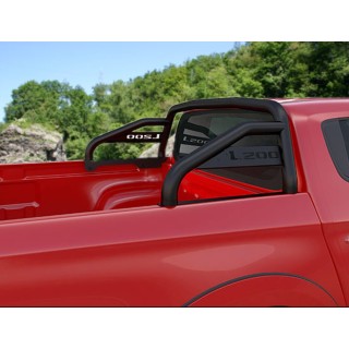 ROLL BAR MITSUBISHI L200 2015-AUJOURD'HUI INOX DOUBLE BARRES 60mm NOIR