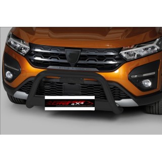 Pare Buffle DACIA SANDERO STEPWAY 2021-AUJOURD'HUI HOMOLOGUE INOX NOIR BARRE DE RENFORT