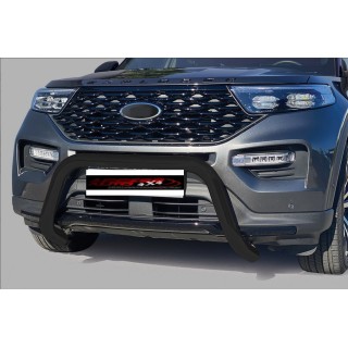 PARE BUFFLE FORD EXPLORER 2021-AUJOURD'HUI HOMOLOGUE INOX NOIR 76mm