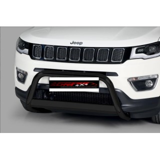 PARE BUFFLE JEEP COMPASS 2022-AUJOURD'HUI HOMOLOGUE INOX NOIR barre renfort 63mm