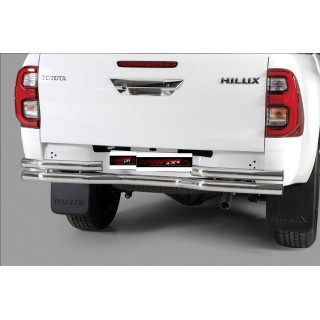 PROTECTION ARRIERE TOYOTA HI LUX 2021-AUJOURD'HUI INOX DOUBLE BARRES 63mm
