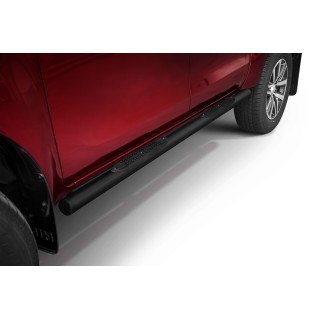 Marche pieds-TOYOTA-HI-LUX-DOUBLE CABINE 2015-AUJOURD'HUI INOX NOIR PR02  70mm