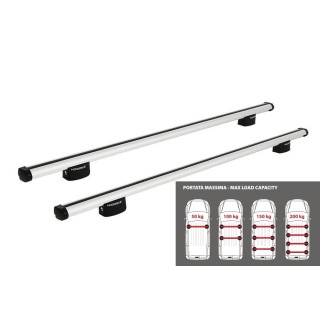 Barres de Toit FIAT DOBLO 2022-AUJOURD'HUI STANDARD TRANSVERSALES ALUMINIUM 2 BARRES 100kgs