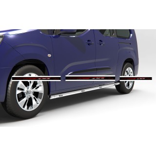 marche pieds-TOYOTA PROACE CITY LONG 2020-AUJOURD'HUI INOX tubulaire LNE CHROME 60mm LED