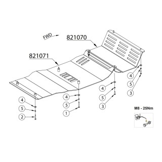 PROTEGE CARTER-FIAT-FULLBACK-2016-AUJOURD'HUI MOTEUR BV-BOITE TRANSFERT ALUMINIUM 5mm