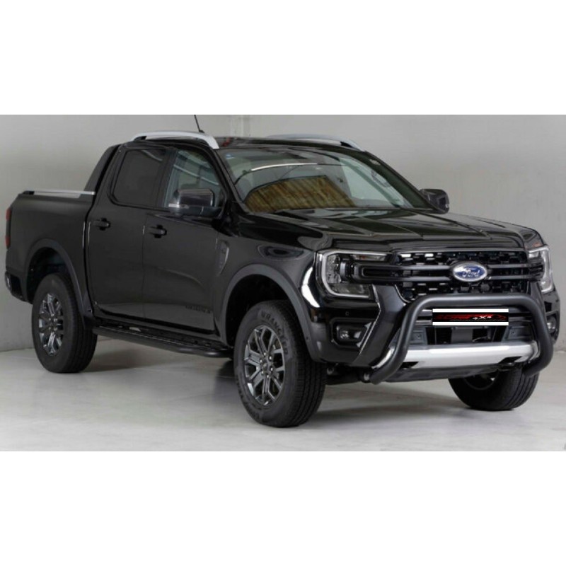 Pare Buffle Ford Ranger 2023 Aujourd Hui Inox Noir Homologue 76mm