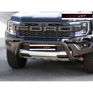 PARE BUFFLE FORD RANGER RAPTOR 2023-AUJOURD'HUI INOX NOIR HOMOLOGUE 76mm