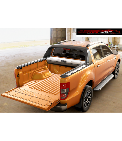 COUVRE BENNE FORD RANGER DOUBLE CABINE WILDTRAK 2012 2022 RIDEAU COULISSANT GRIS mountain top