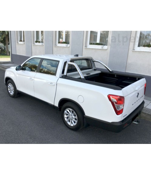 COUVRE BENNE SSANGYONG MUSSO DOUBLE CABINE 2018 AUJOURD'HUI RIDEAU COULISSANT MOUNTAIN TOP GRIS mountain top benne longue