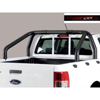 ROLL BAR FORD RANGER 2012 2022 INOX SIMPLE BARRE NOIR 76mm