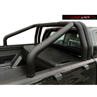 ROLL BAR RENAULT ALASKAN 2018 AUJOURD'HUI INOX DOUBLE BARRES NOIR 76mm