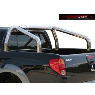 ROLL BAR MITSUBISHI L200 2006 2009 INOX SIMPLE BARRE CHROME 76mm