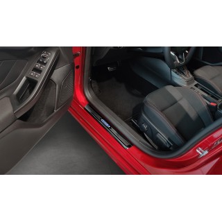 Seuils de porte FORD FOCUS 5 portes 2018 AUJOURD'HUI INOX NOIR 4 PIECES