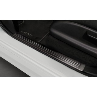 Seuil de Porte Interieur NISSAN LEAF 2017 AUJOURD'HUI INOX NOIR 4 PIECES