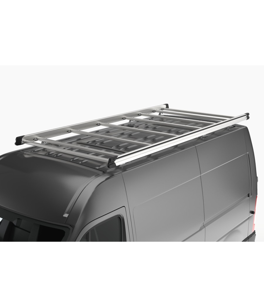 4 barres de toit en aluminium anodisé pour véhicules utilitaires et fourgons