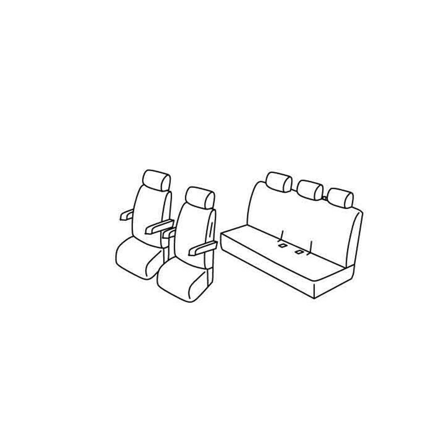 Housses De Sièges Avant DRIVEDRESSY Spécial VW T6 & T6.1 - Accessoire Intérieur Pour Van Aménagé - H2R Equipements