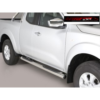 marche pieds NISSAN NAVARA NP300 KING CABINE 2015 2022 INOX ROND 76mm