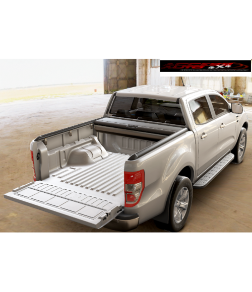 COUVRE BENNE FORD RANGER LIMITED SUPER CABINE 2012 2022 RIDEAU COULISSANT NOIR mountain top