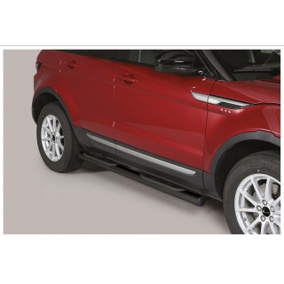 marche pieds RANGE ROVER EVOQUE 2011 2015 INOX NOIR tubulaire CHROME 76mm