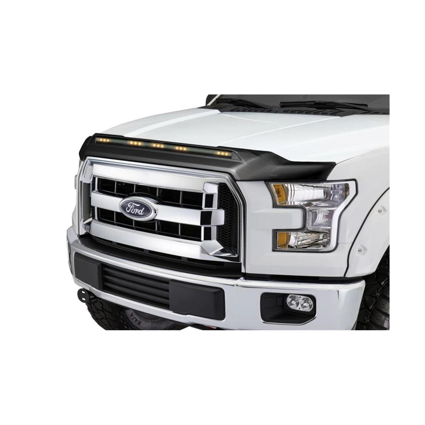 Deflecteur Auto DEFLECTEUR CAPOT FORD F150 2015 2020 LED noir