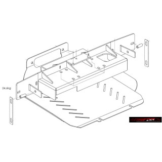 PLATINE FIXATION TREUIL FORD RANGER 2019 2022 ACIER avec Capteur ACC