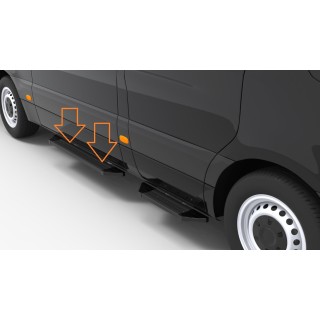 Marche Pieds MAN TGE 2017 AUJOURD'HUI PORTE LATERALE INOX PLAT NOIR Propulsion Avant