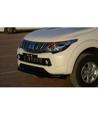 PARE BUFFLE SSANGYONG MUSSO 2018 AUJOURD'HUI INOX NOIR  PROTECTION BASSE 76mm