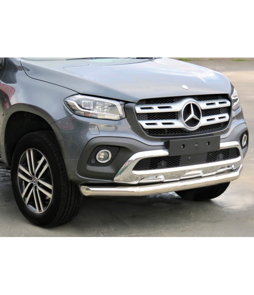 PARE BUFFLE SSANGYONG MUSSO 2018 AUJOURD'HUI INOX PROTECTION BASSE 76mm