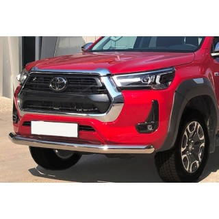 PARE BUFFLE TOYOTA HILUX 2015 2021 INOX PROTECTION BASSE 76mm