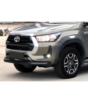 PARE BUFFLE TOYOTA HILUX 2015 2021 INOX NOIR  PROTECTION BASSE 76mm