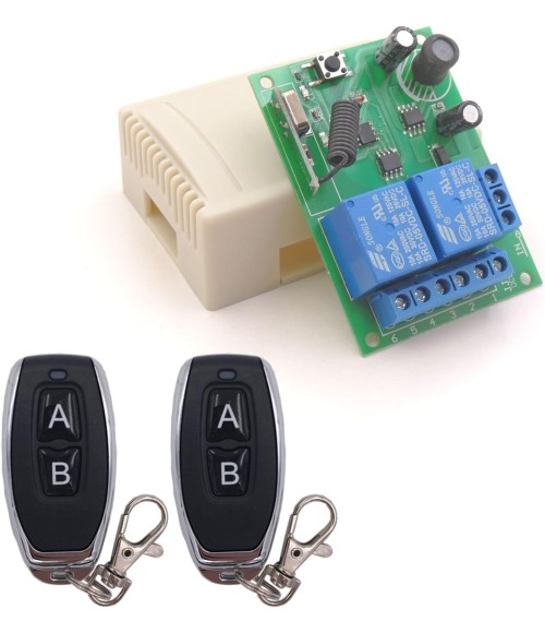 commutateur automatique de télécommande de sécurité récepteur de relais sans fil avec 2 émetteurs