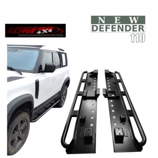 MARCHE PIEDS LAND ROVER DEFENDER L633 2020 AUJOURD'HUI Acier plat Rock Sliders