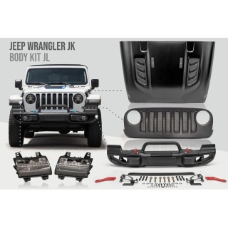 Kit Carrosserie JEEP WRANGLER JK 2007 2018 Set Complet Conversion JL pret à peindre