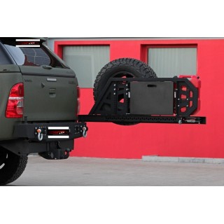 PORTE ROUE DE SECOURS ARRIERE POUR TOYOTA HILUX 2015  AUJOURD'HUI montage sur pare choc arriere acier ACFRPCS021