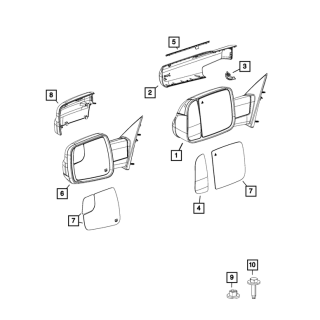 Retroviseur RAM 1500 2019 AUJOURD'HUI GAUCHE 68276471AE