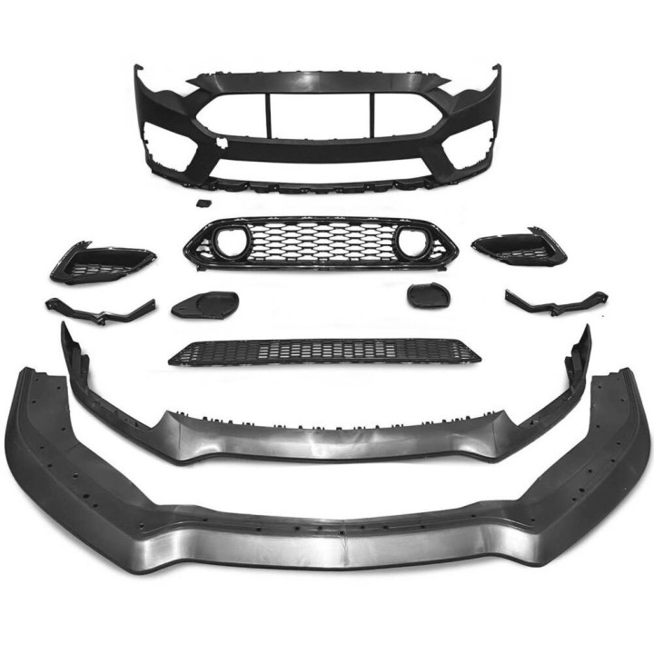 Lèvre Pare-chocs Avant Pour Ford Mustang 2018-2023 - Kit Noir Mat - Améliore L'apparence Et L'aérodynamisme