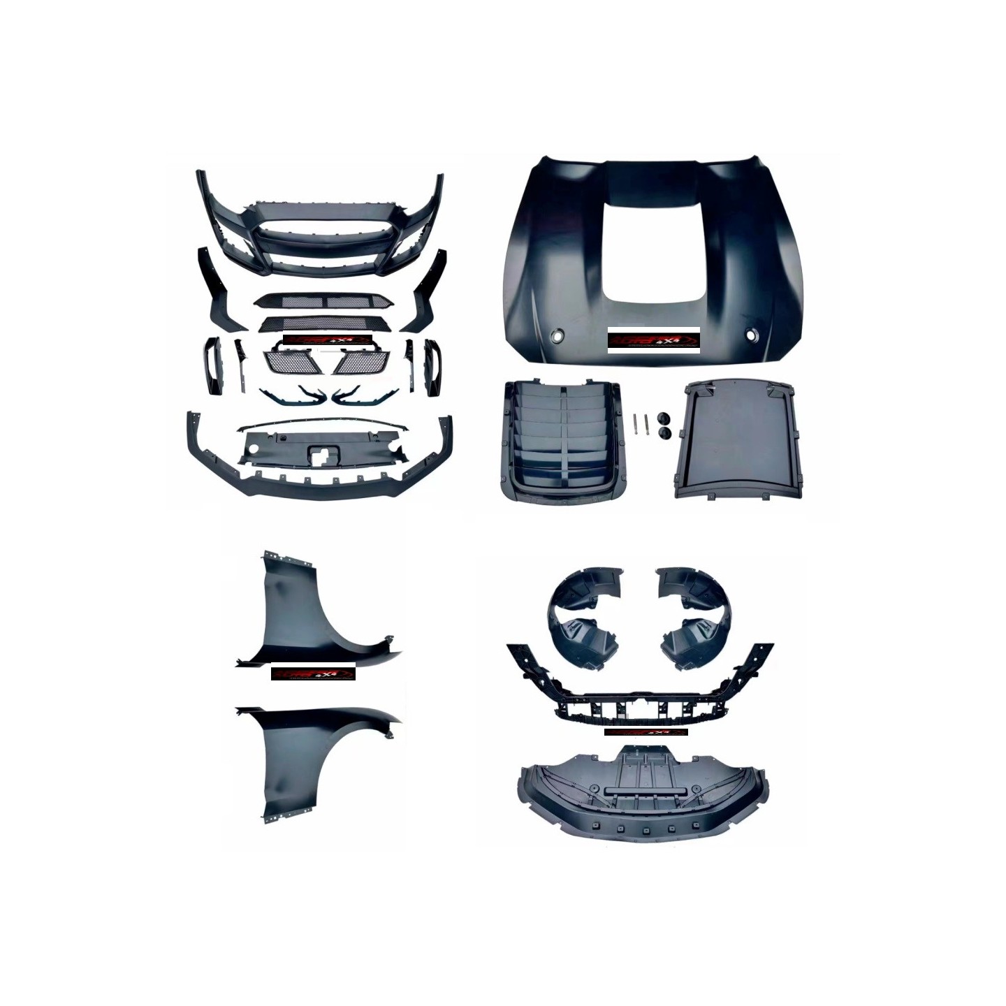 Kit Carrosserie FORD MUSTANG 2018 2022 GT500 STYLE Avec Phares Leds 