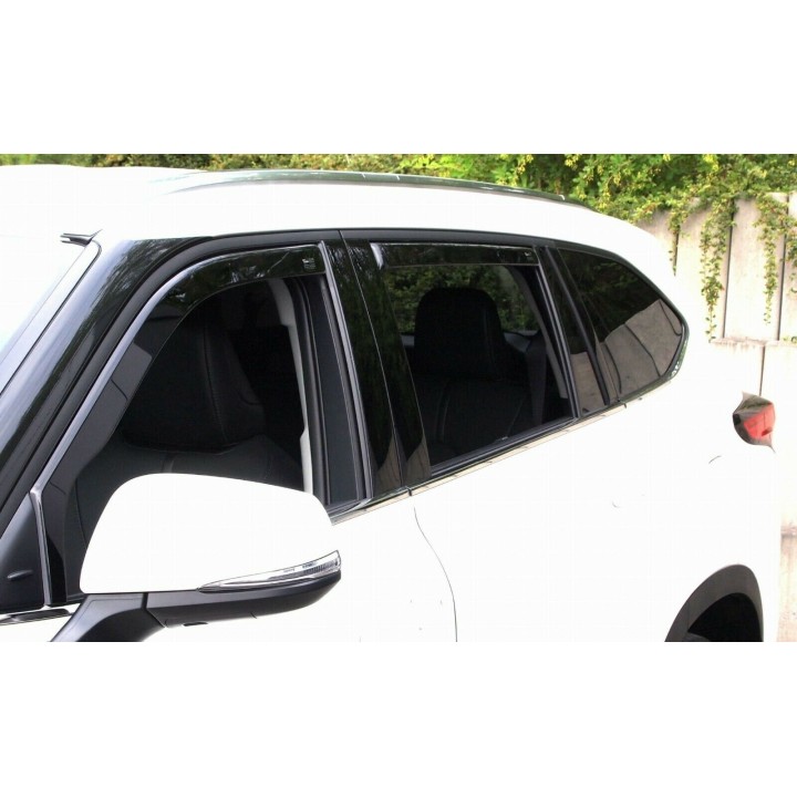 Déflecteurs D'air HEKO Pour Toyota BZ4X (EA10) - 4 Pièces Gris Fumé - Compatible 5 Portes Depuis 2022