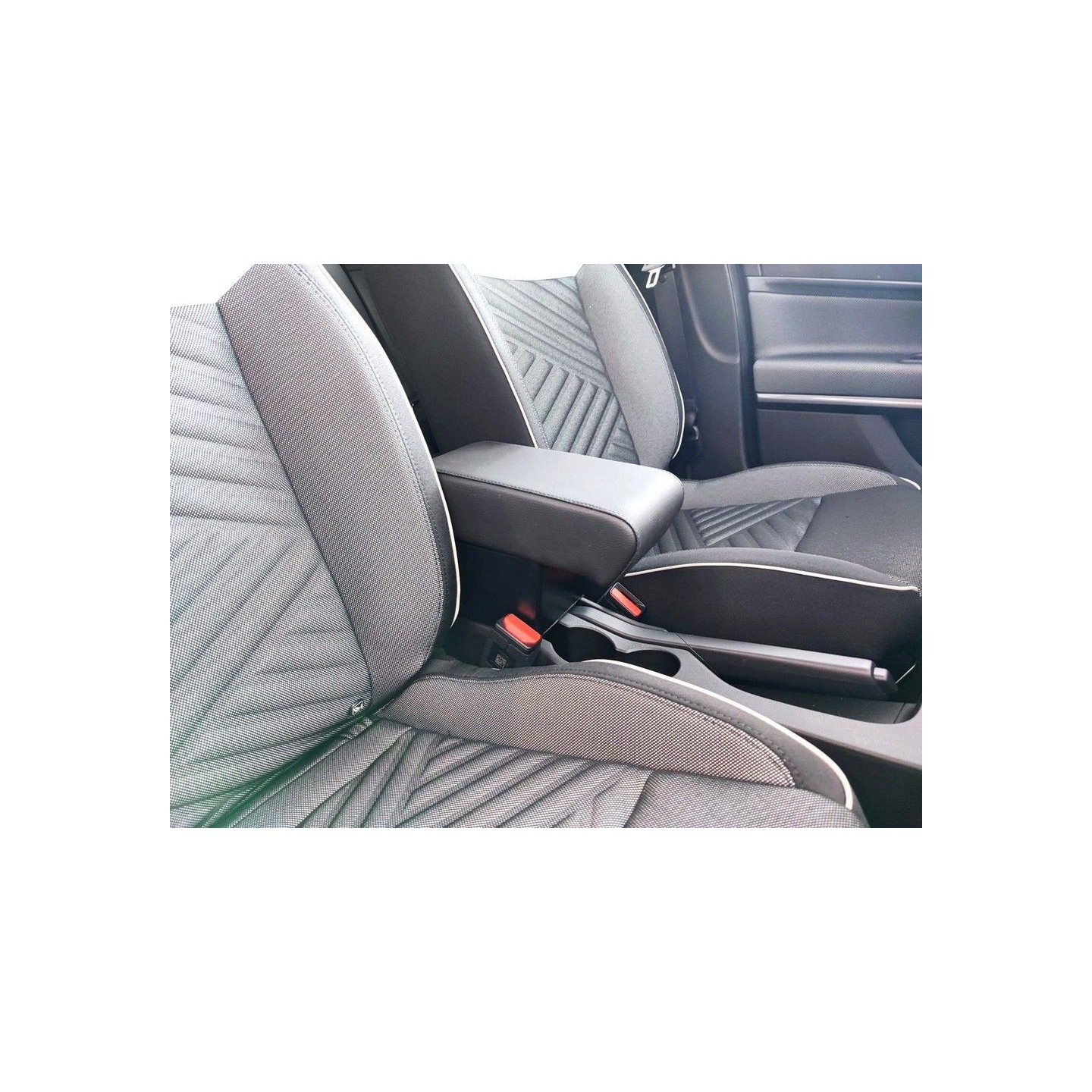 Accoudoir Fiat 600 Hybrid Wood Company Simili Cuir Noir | Fixation Points Origine Sans Perçage