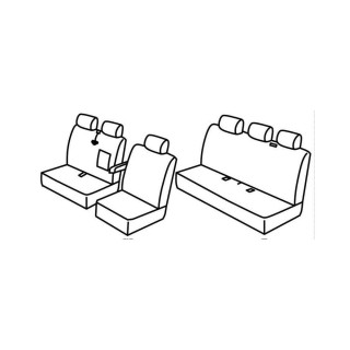 Housses siege auto VOLKSWAGEN T5 6 PLACES MULTIVAN 2003 2015